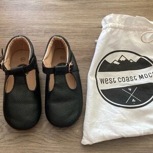 West Coast Mocs Mary Jane Classy Girls Shoes Black Size 10